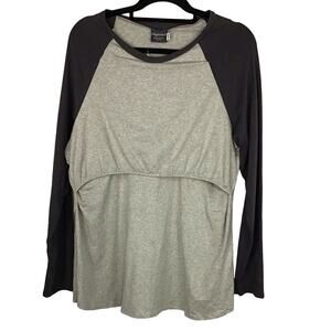 NWT MAJAMAS WOMEN MATERNITY TO NURSING TOP SIZE XXL COLOR GRAY MADE IN USA